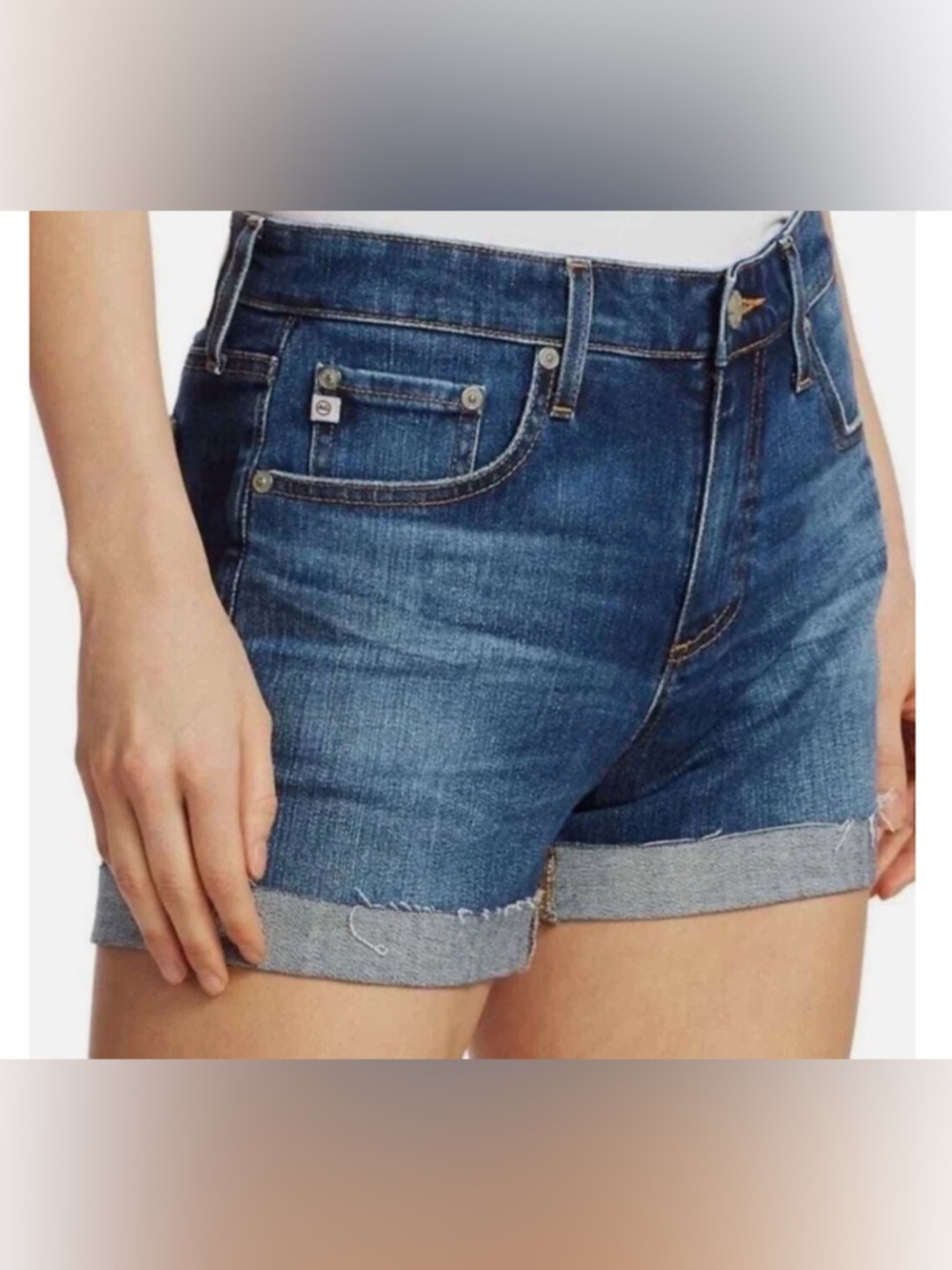 AG Adriano Goldschmied  Hailey Rollup Ex-Boyfriend Denim shorts size 27R